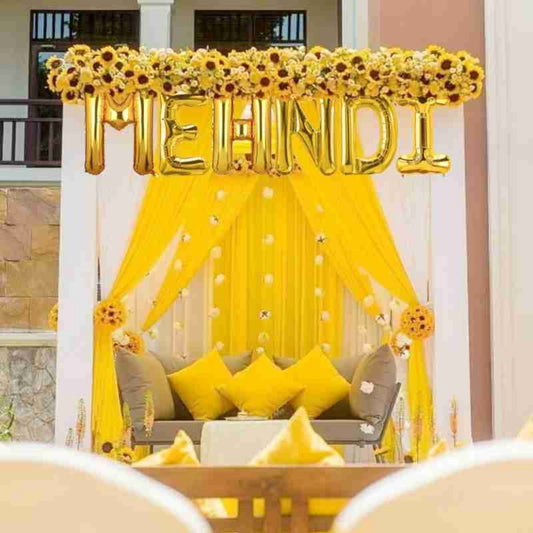 Mehndi Ceremony Foil Balloons Banner